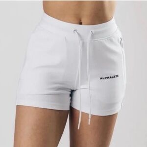 NEW Alphalete Essential‎ Core Athletic Shorts White size small NWOT